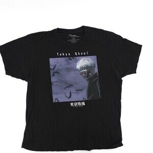 Tokyo Ghoul Shirt Adult Extra large Black Anime Silk Screen Funimation kaneki